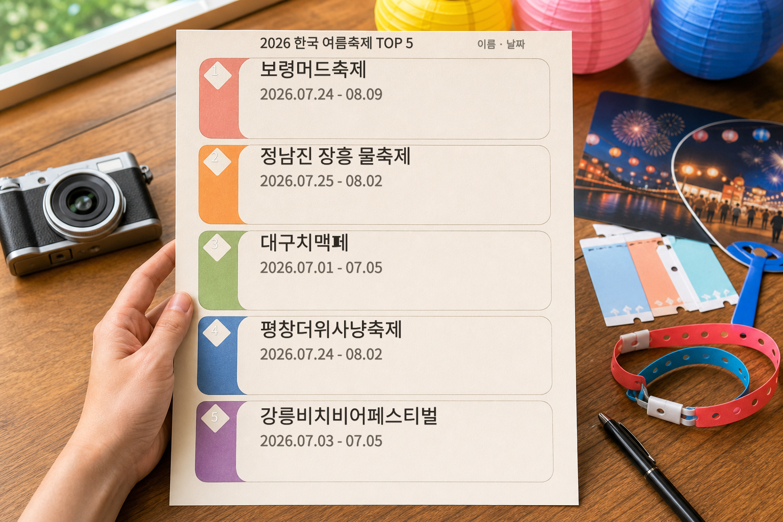 2026 한국 여름 축제 일정 완벽 정리